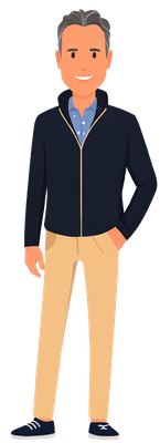 E-commerçant eProShopping Illustration d'un e-commerçant satisfait utilisant eProShopping