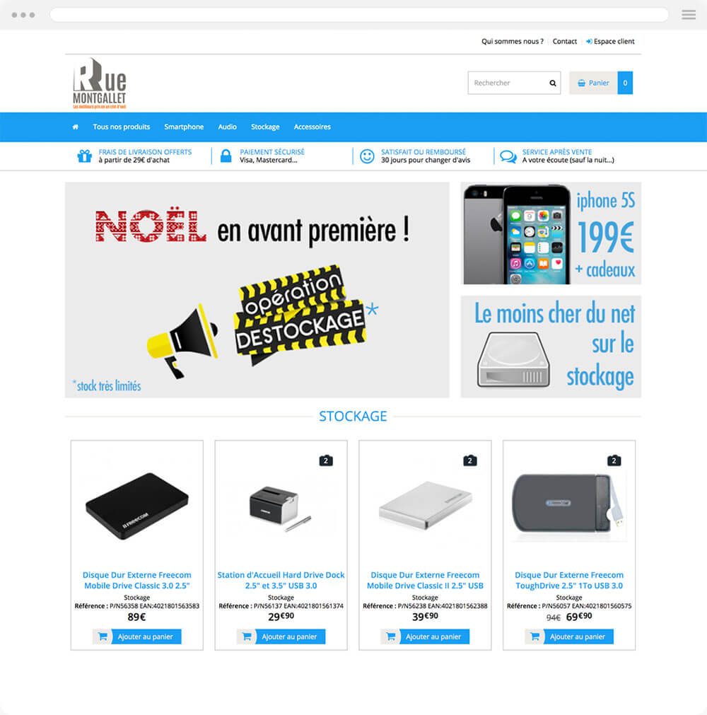 destockage.rue-montgallet.com est réalisé avec epro shopping