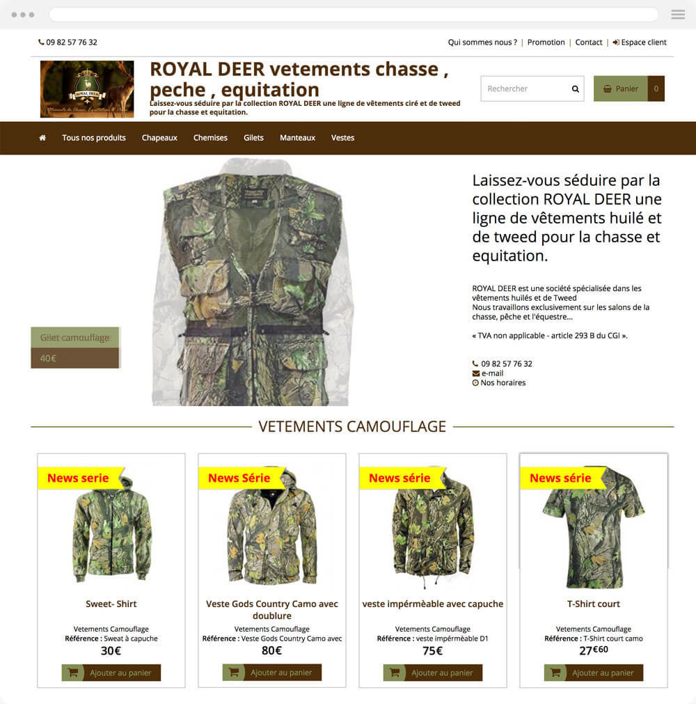 royal-deer.eproshopping.fr est réalisé avec epro shopping