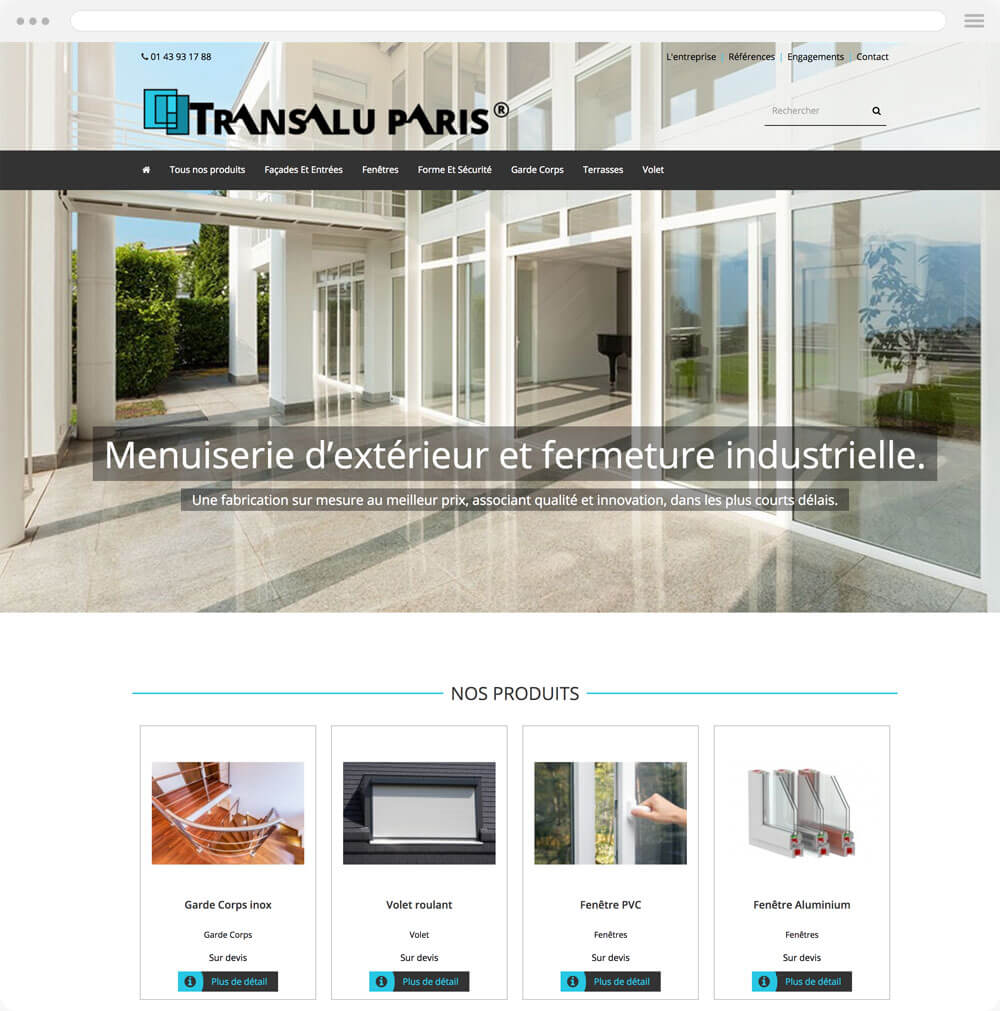 transalu.fr est réalisé avec epro shopping